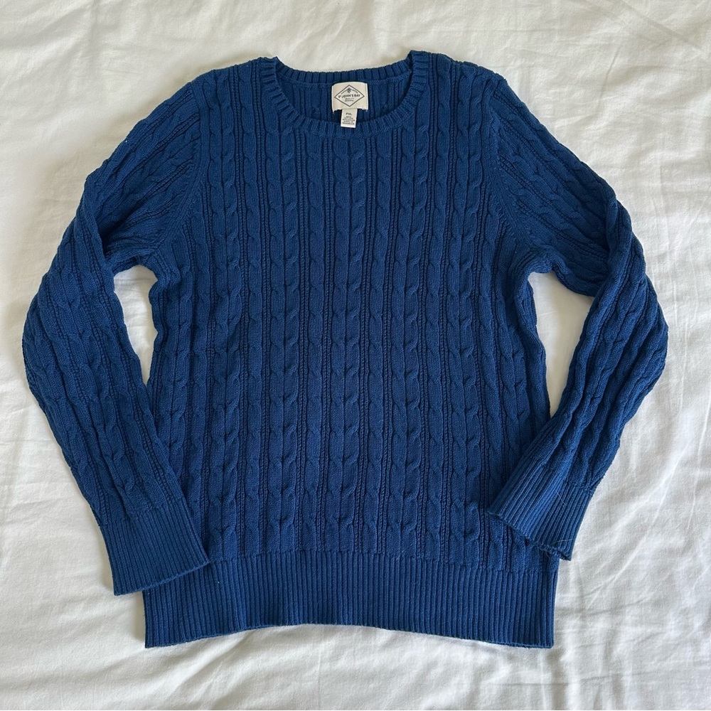 Blue Cable Knit Sweater